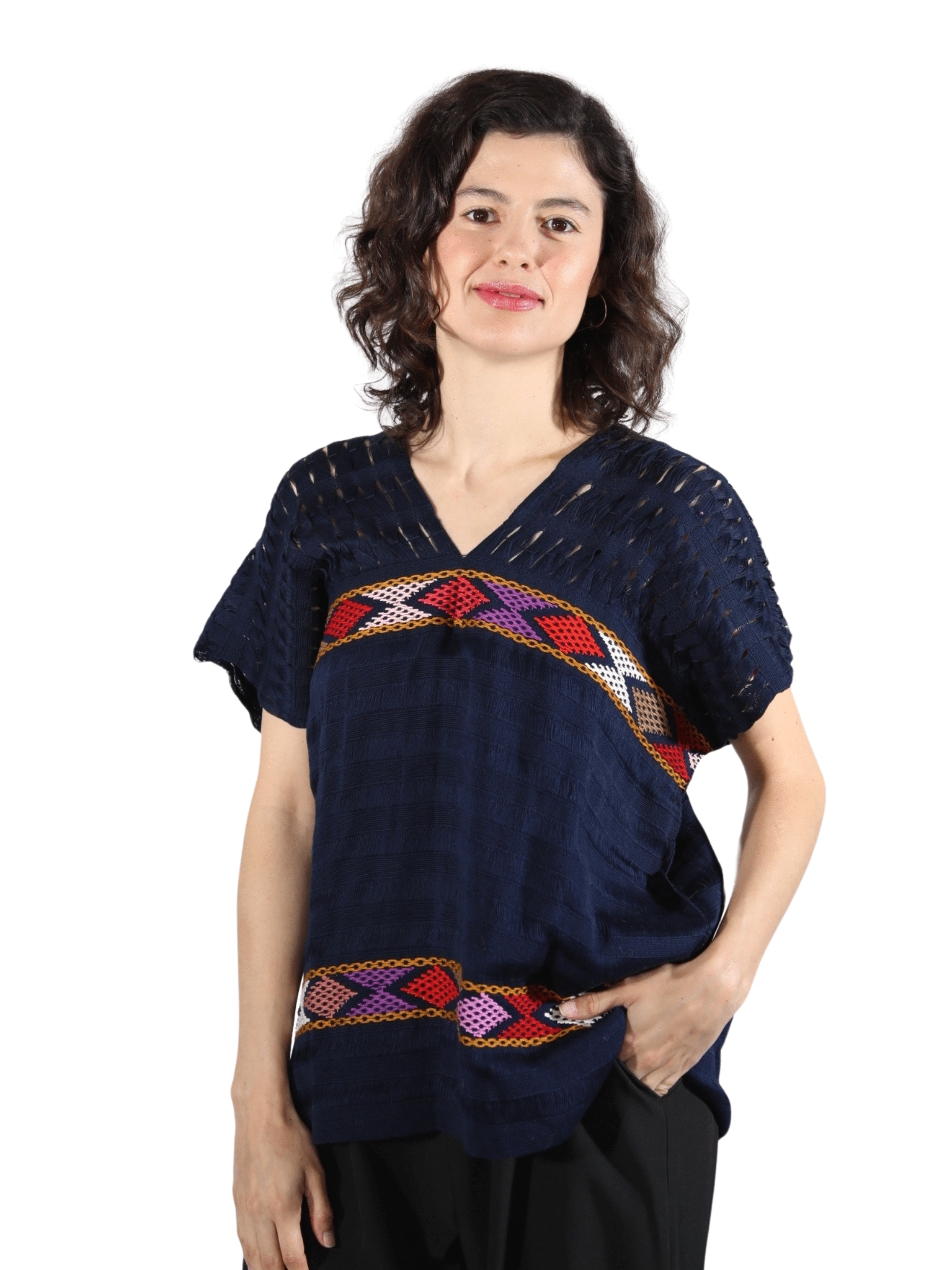 huipil dress Festejando A standout piece Stitched Palmita Embroidered Huipil Dress
