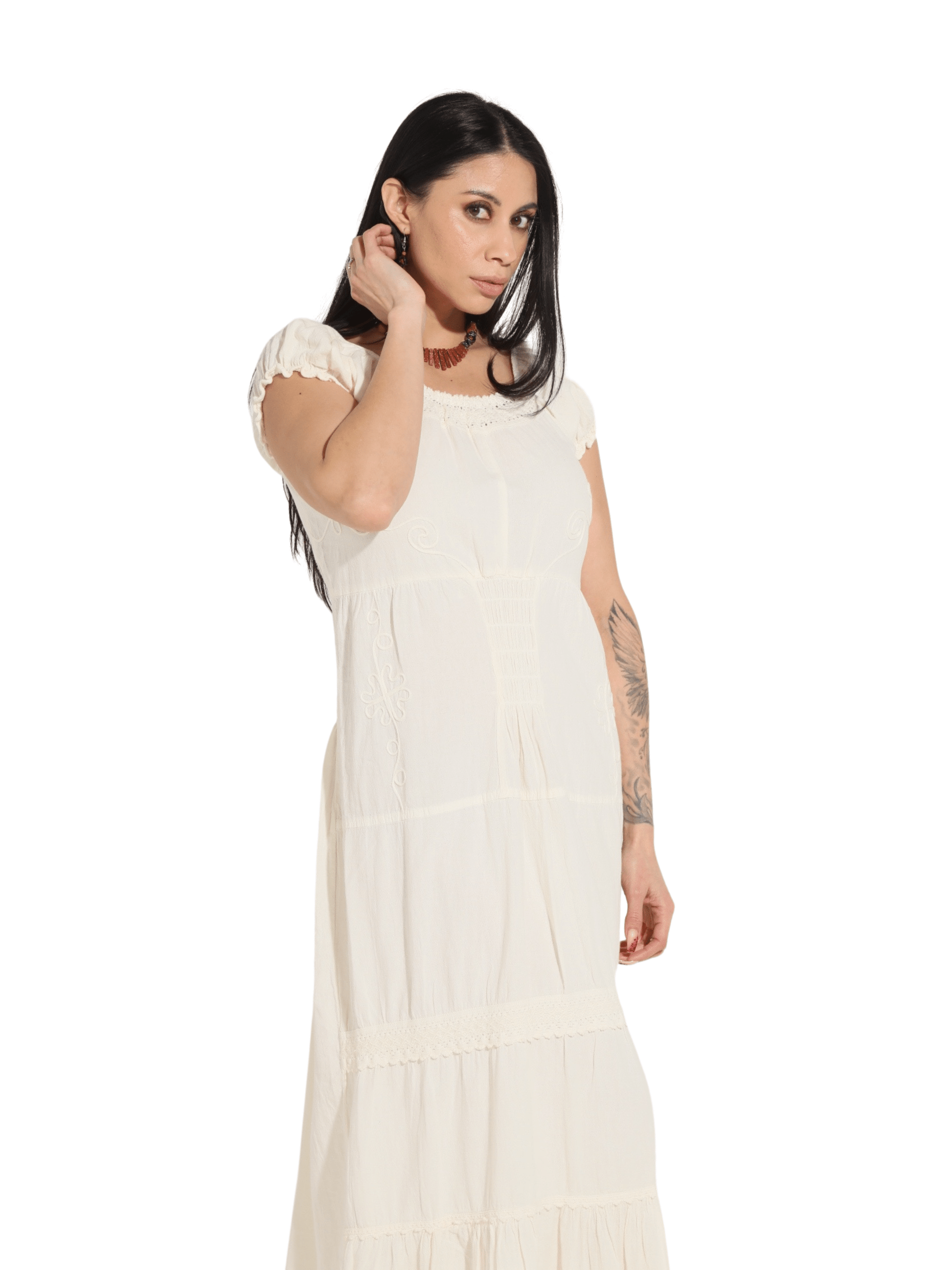 Fashion Corner LA White Vestido Peruano Long Dress 2 (Copy Needed)