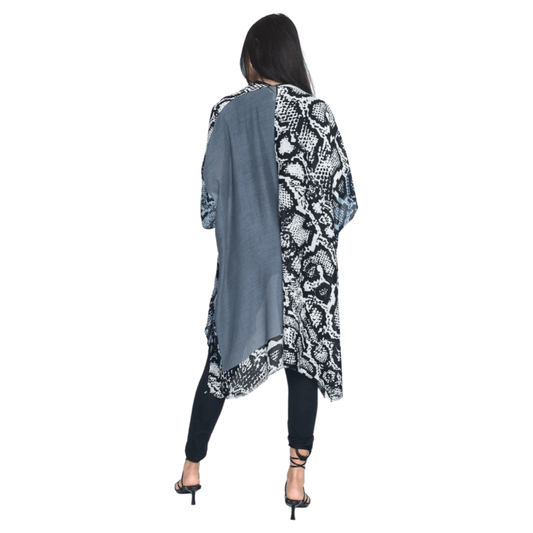 Fashion Corner LA One Size Long Animal Print Cover Up Cardigan/ Poncho
