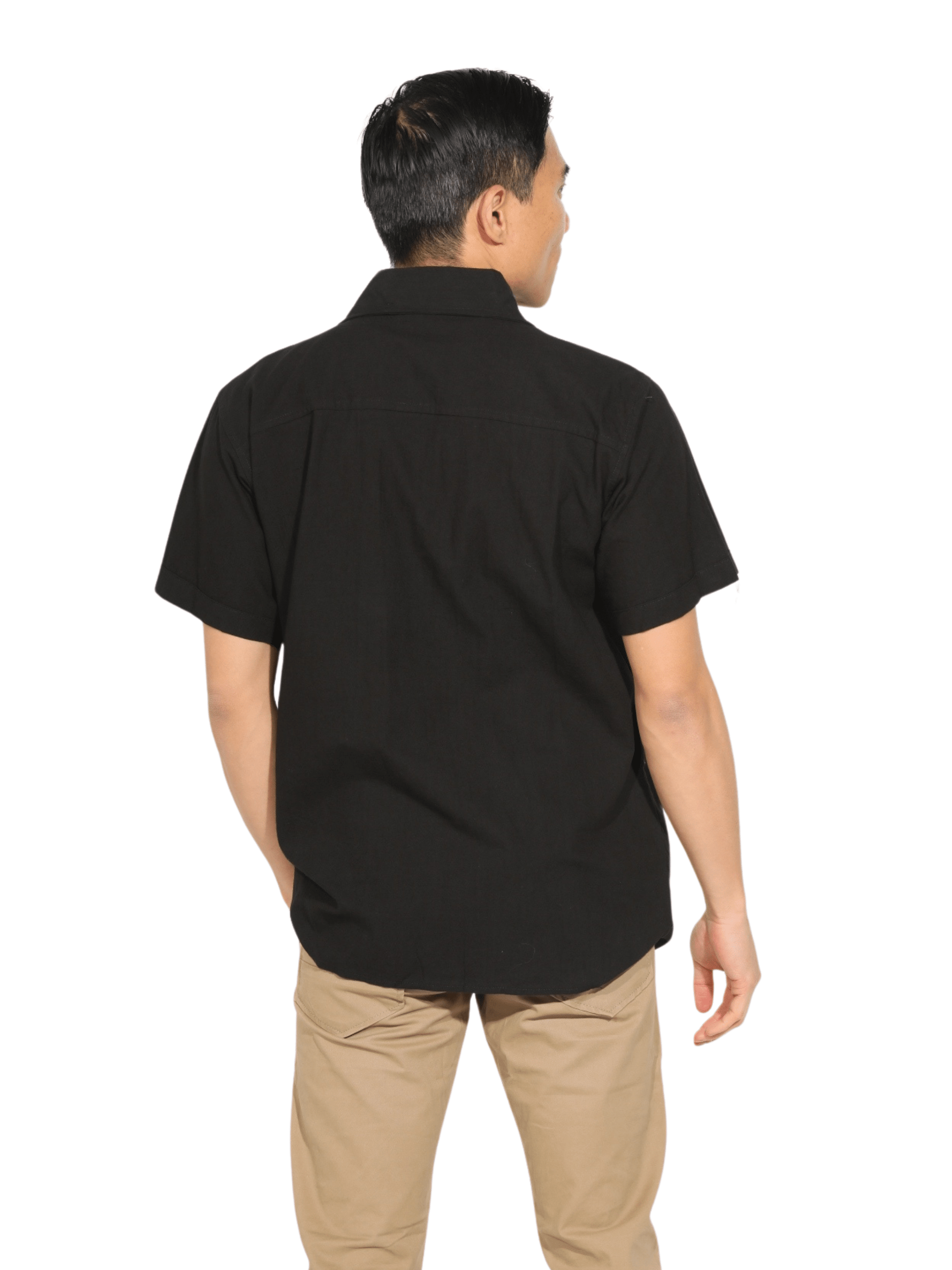 Fashion Corner LA Black Guayabera Brown Detail (Copy Needed)