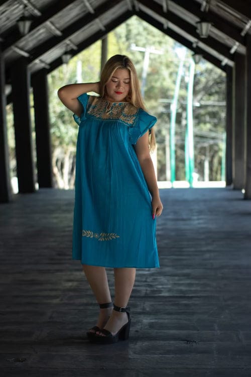 Fashion Corner LA Blue Traditional Mexican Dress