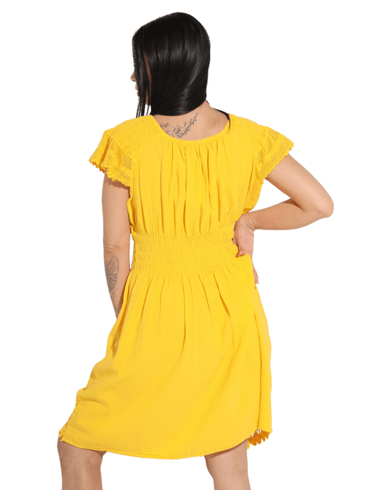 Fashion Corner LA Bright yellow Vestido Peruano (Copy Needed)