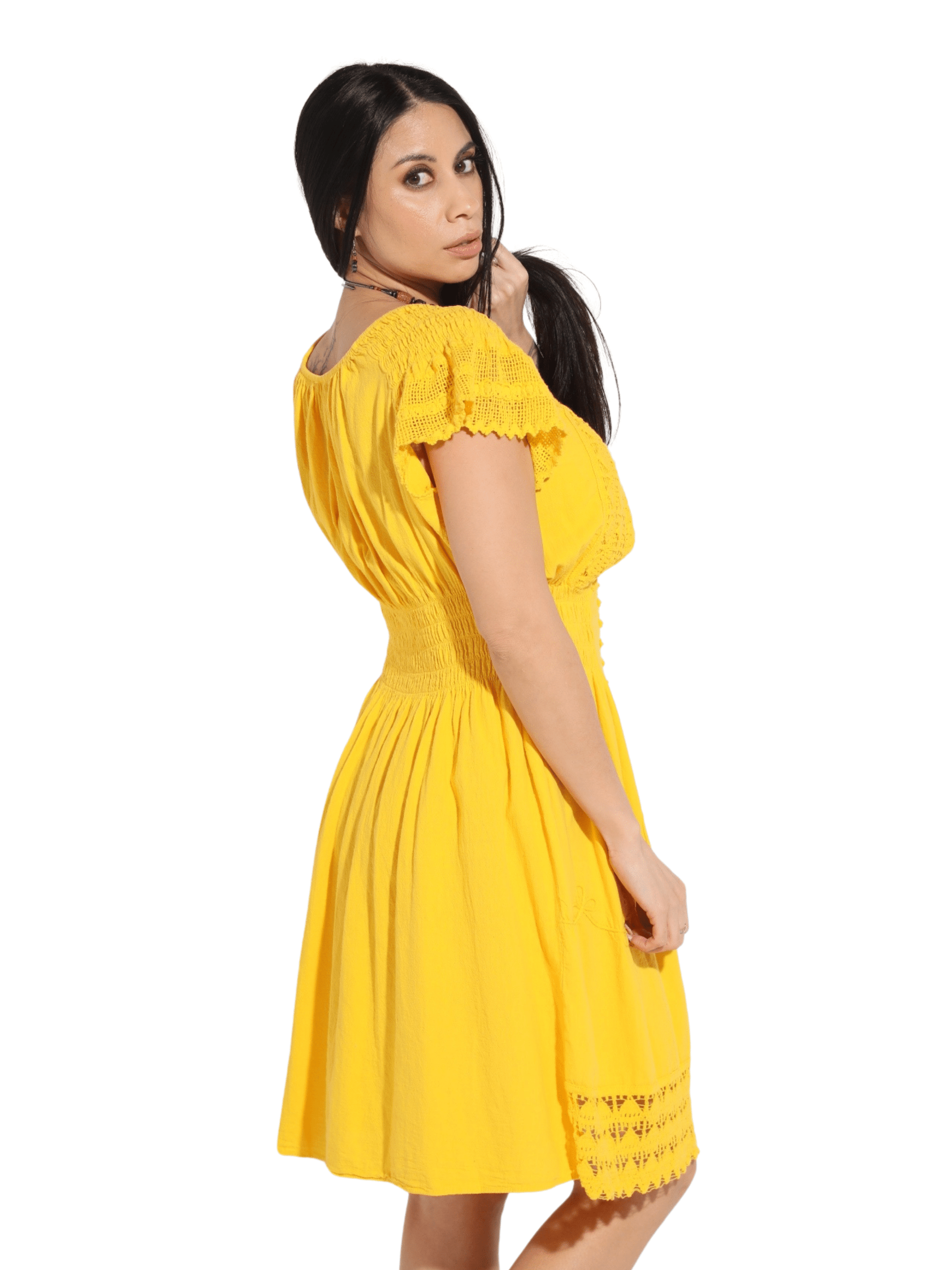 Fashion Corner LA Bright yellow Vestido Peruano (Copy Needed)