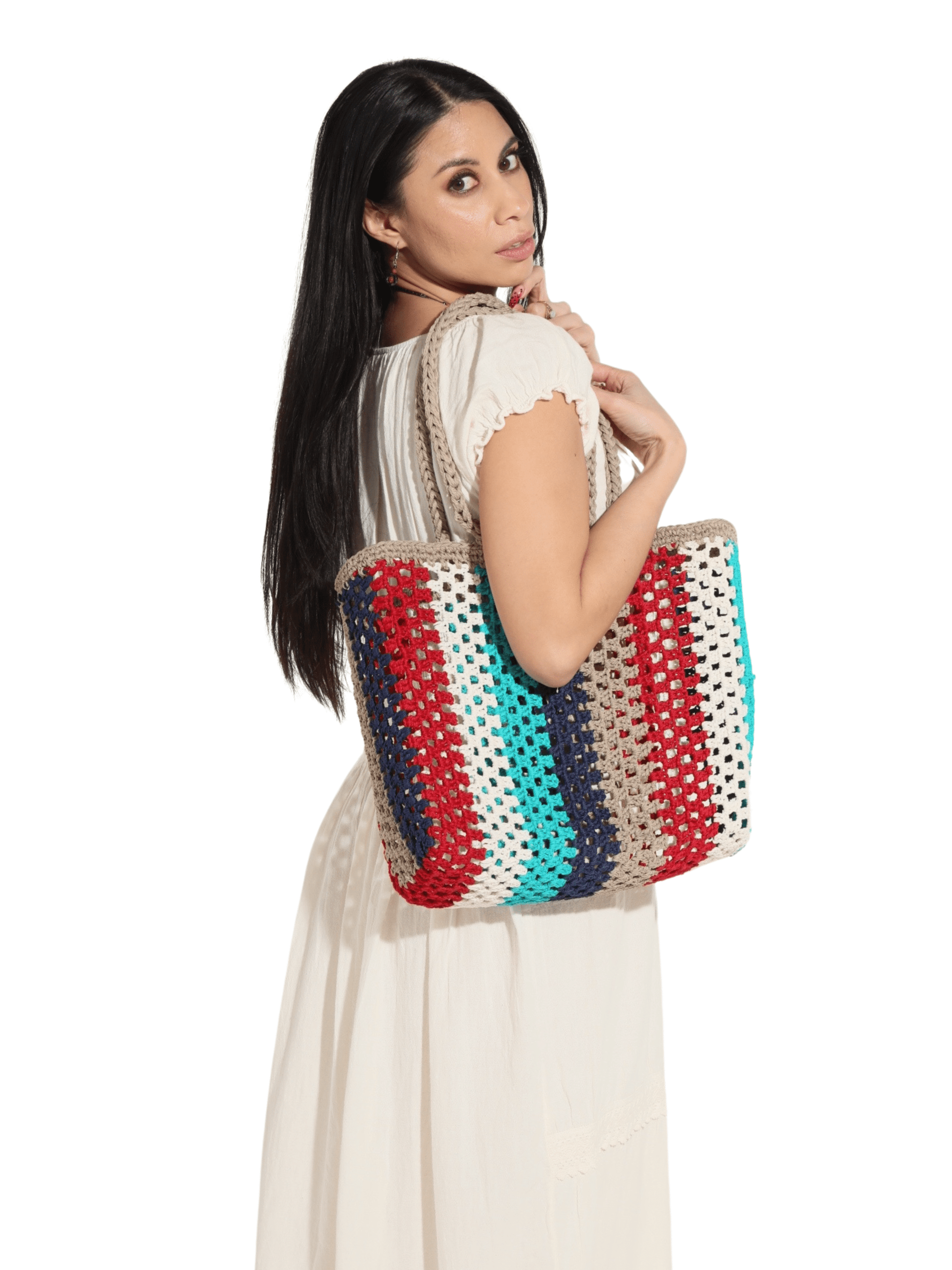 Fashion Corner LA Crochette Mexican Tote Bag Multicolored (Copy)
