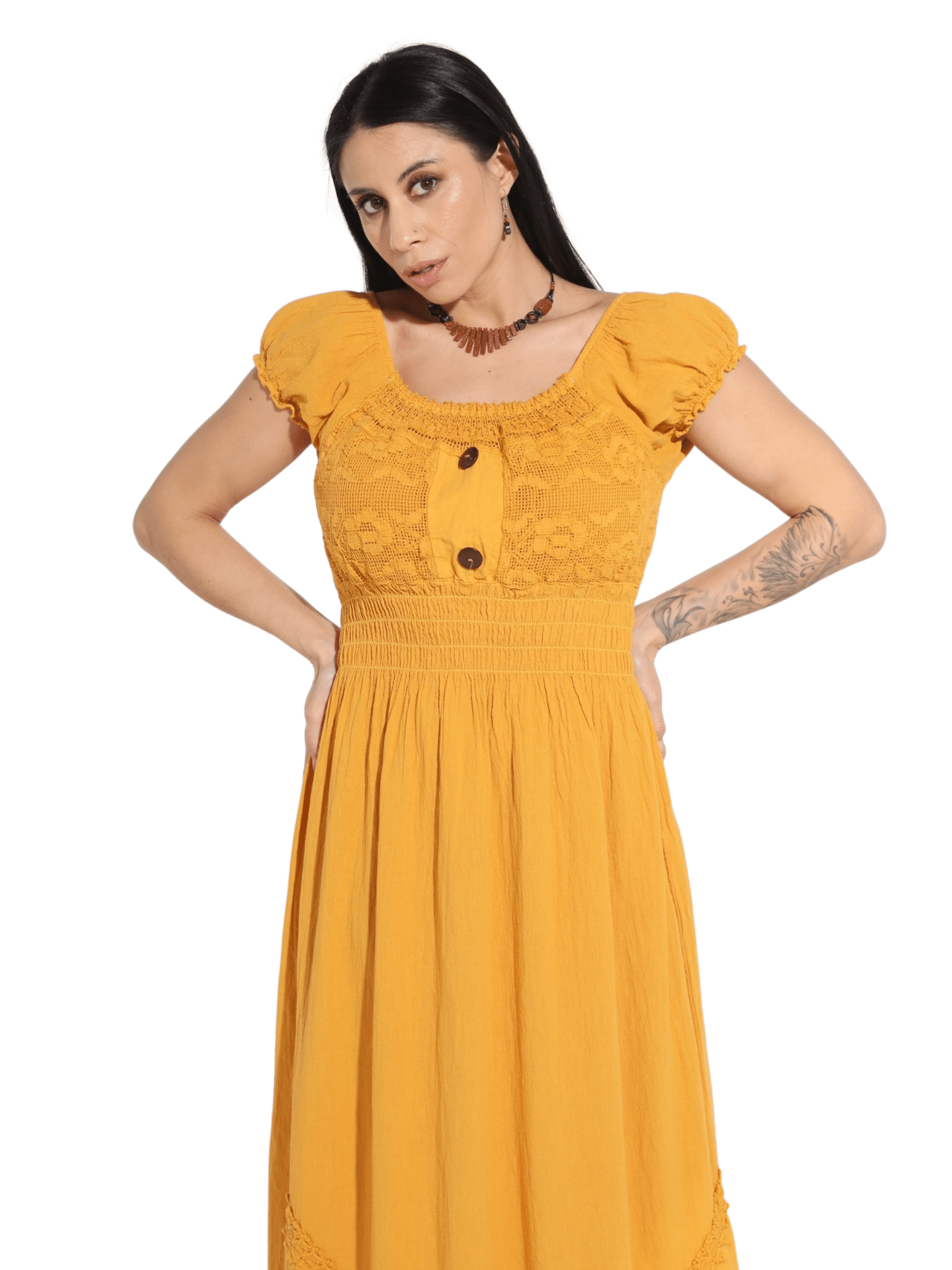 Fashion Corner LA Dark Yellow Vestido Peruano (Copy Needed)