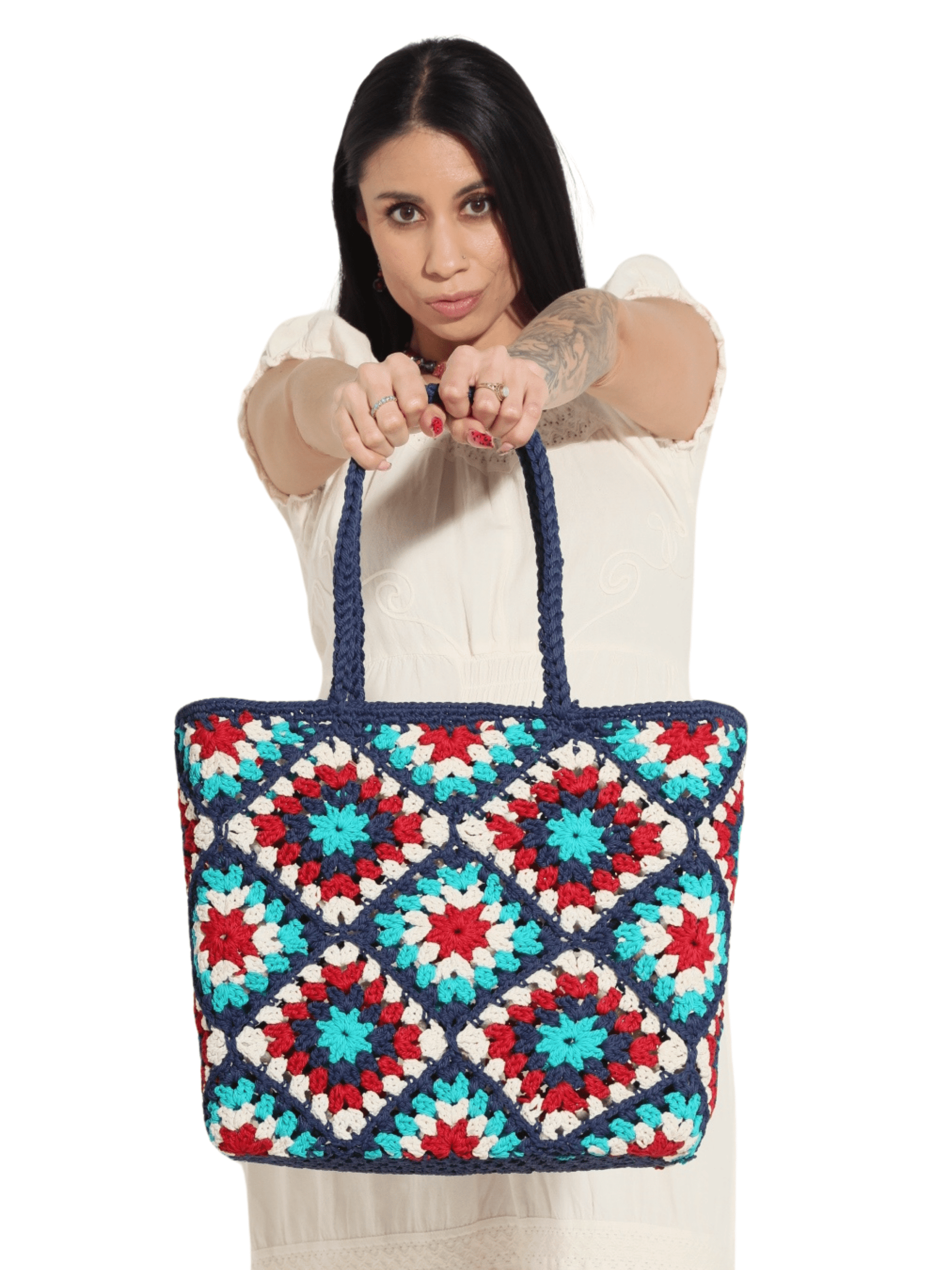 Fashion Corner LA Diamon Crochette Mexican tote Bag (Copy)