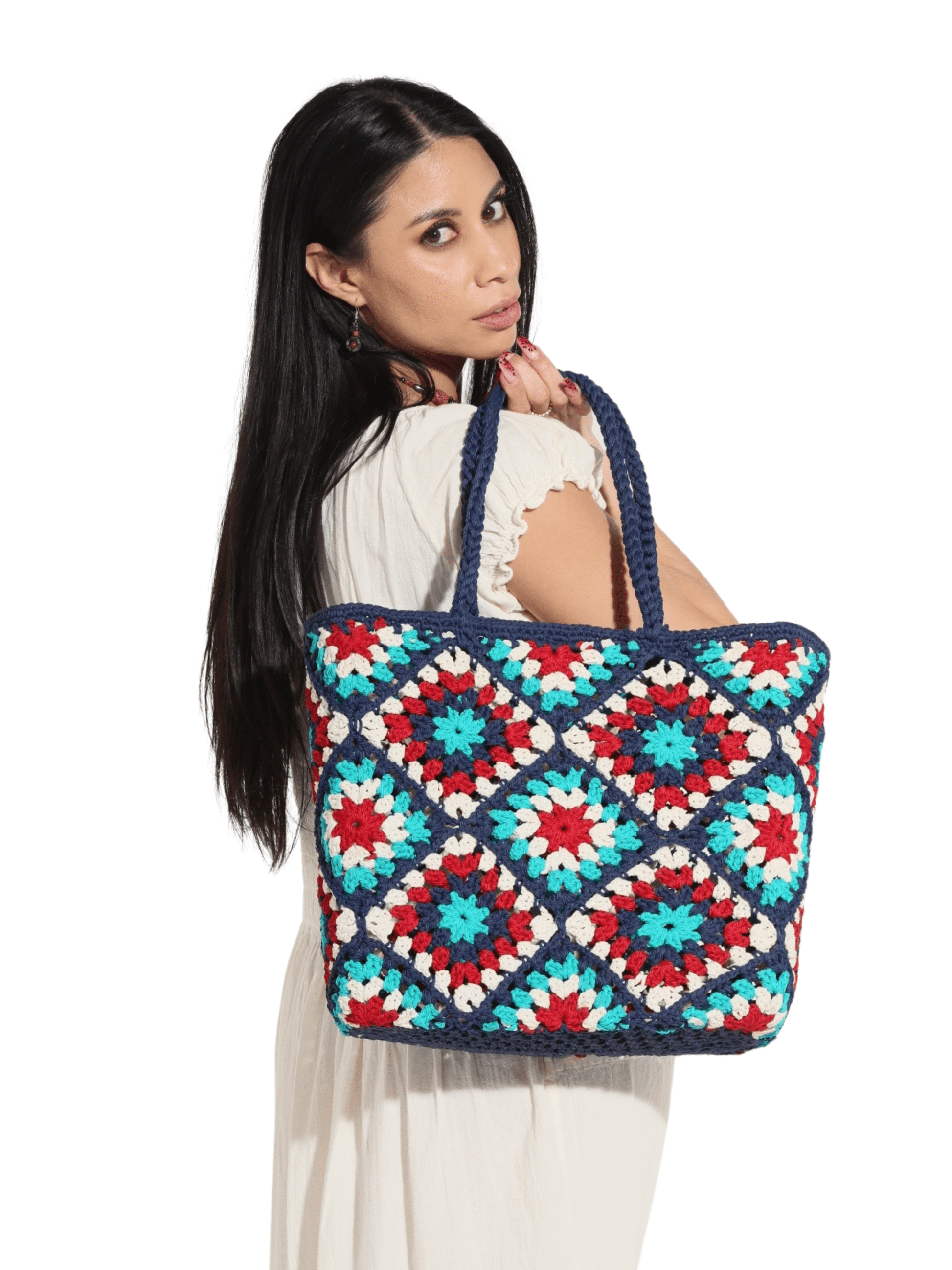 Fashion Corner LA Diamon Crochette Mexican tote Bag (Copy)