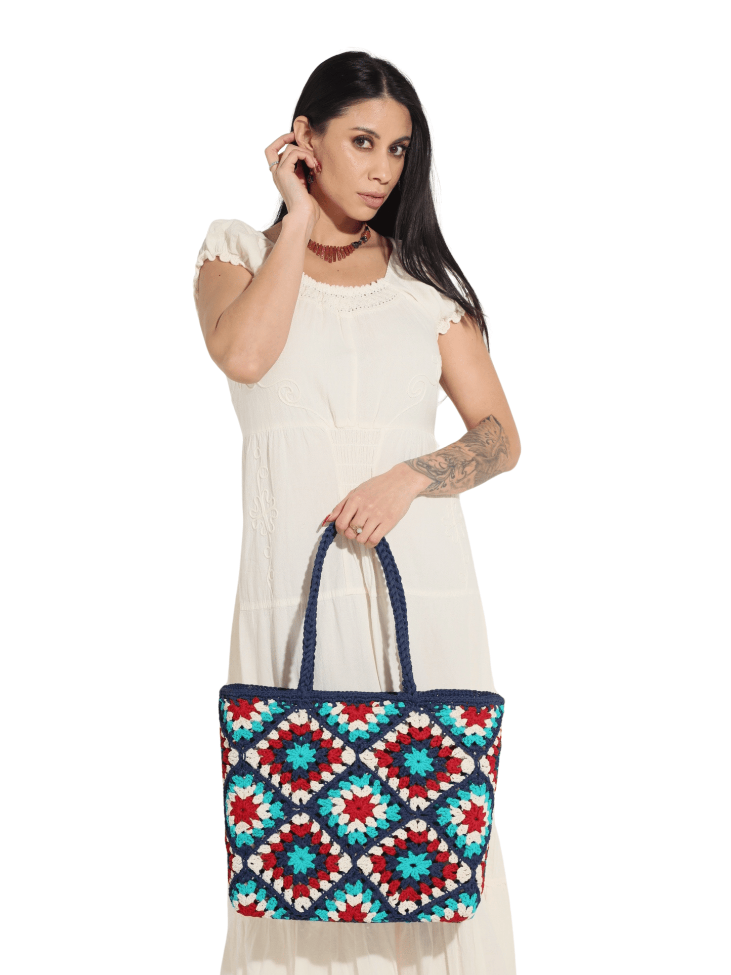 Fashion Corner LA Diamon Crochette Mexican tote Bag (Copy)