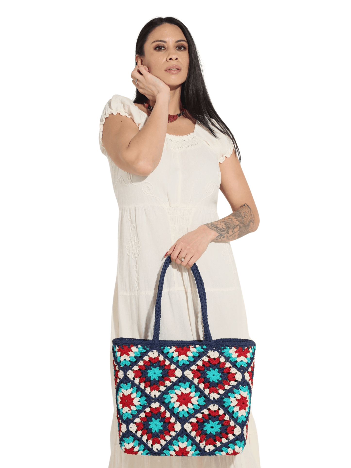 Fashion Corner LA Diamon Crochette Mexican tote Bag (Copy)