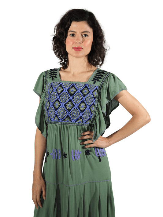 Fashion Corner LA Mexican Dress Traditional | Green