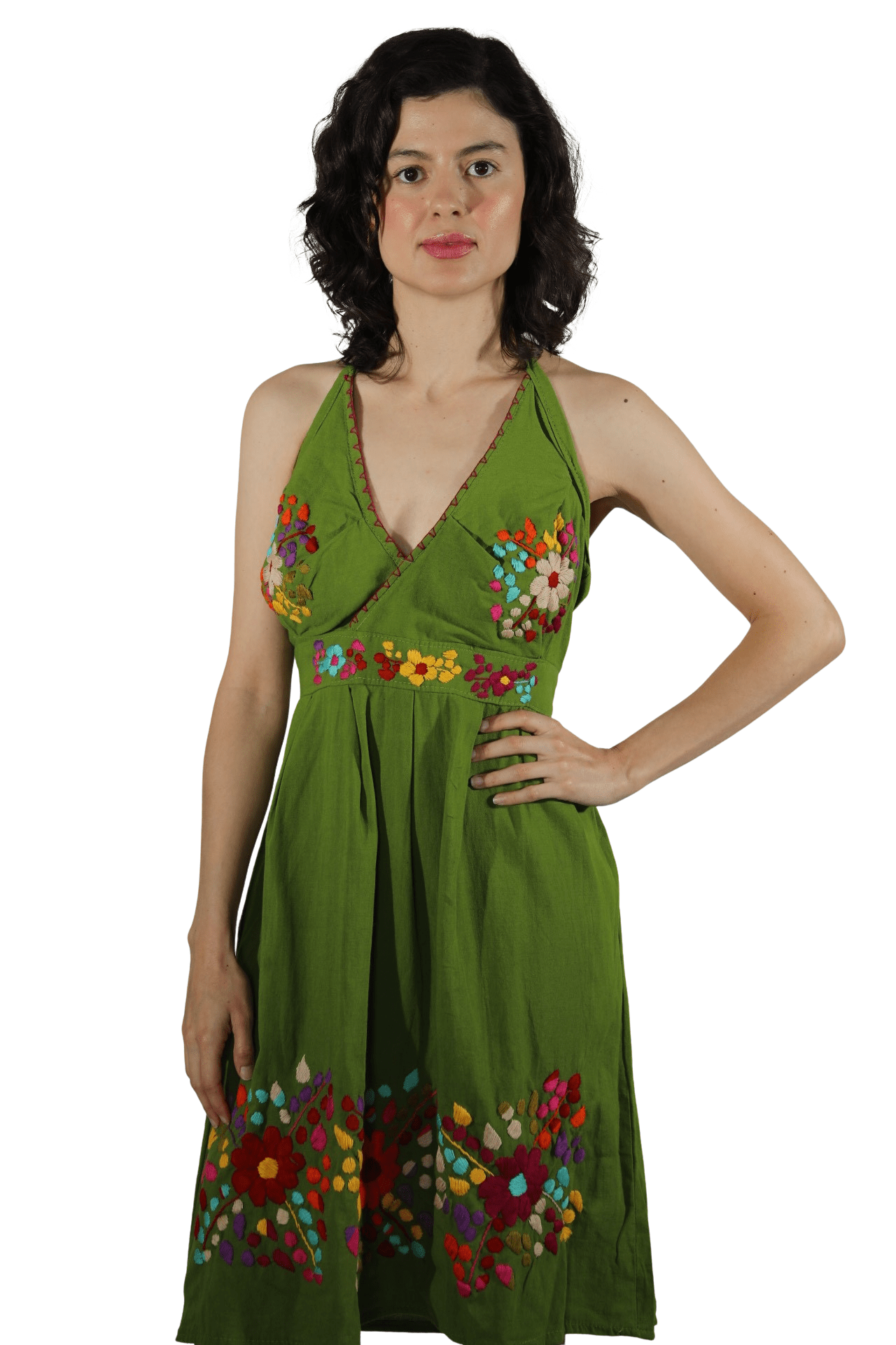 Fashion Corner LA Mexican Floral Embroidered Dress | Mexican Embroidered Dress