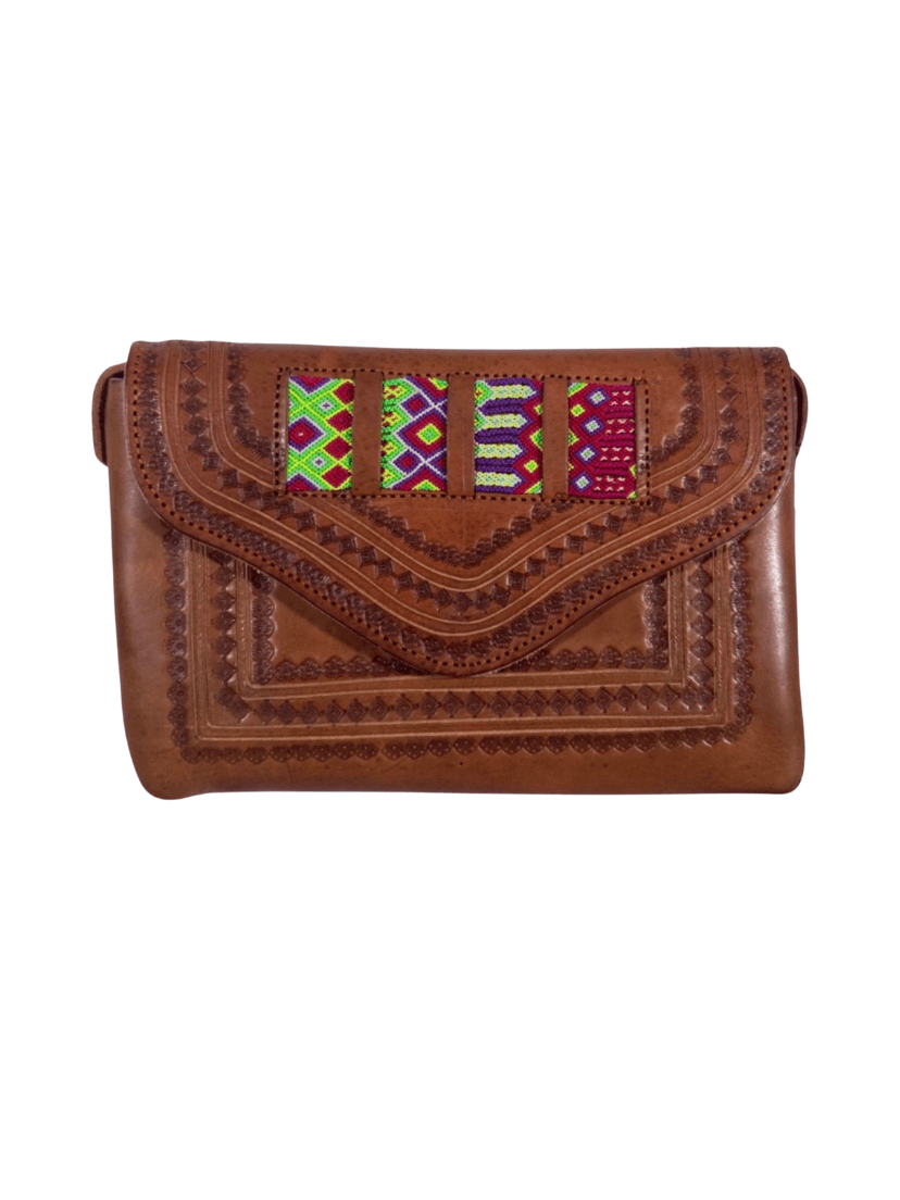 Fashion Corner LA Mexican Leather Purse | Embroidered Leather