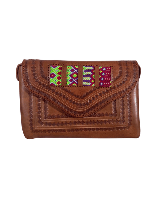 Fashion Corner LA Mexican Leather Purse | Embroidered Leather