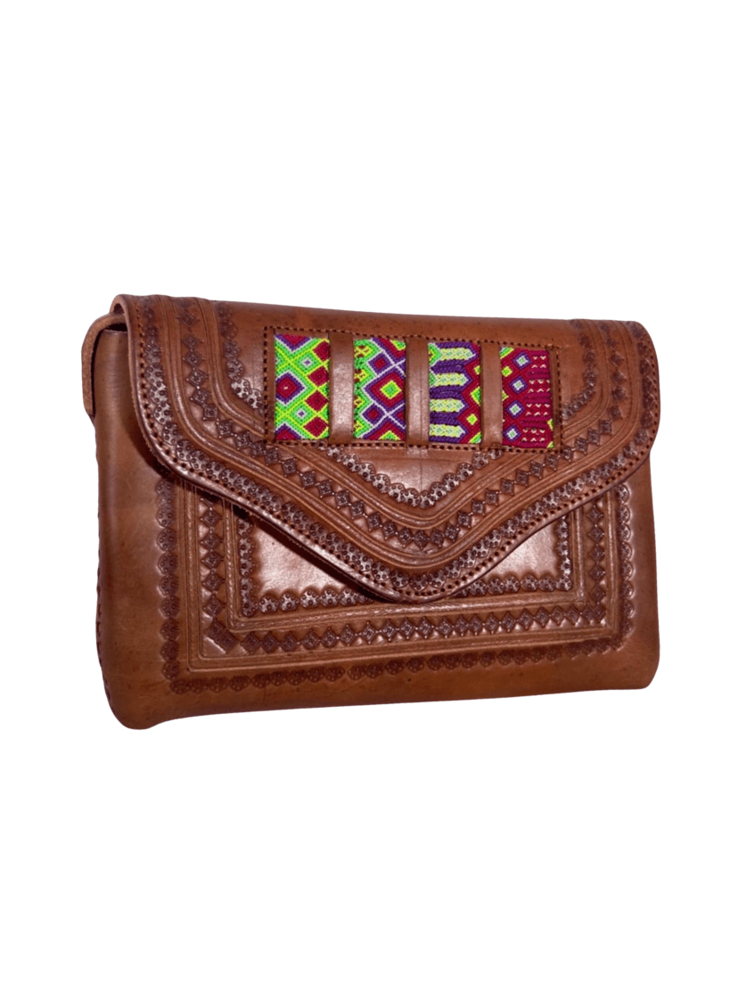 Fashion Corner LA Mexican Leather Purse | Embroidered Leather