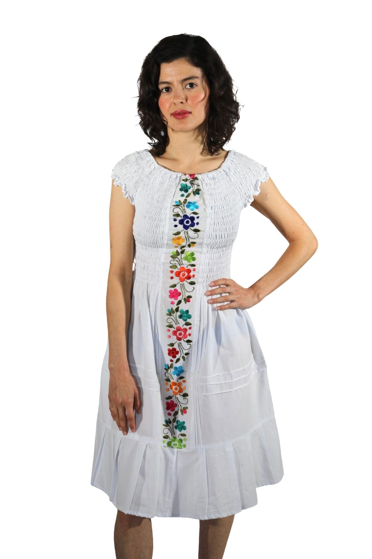 Fashion Corner LA White Mexican Dress | Embroidered