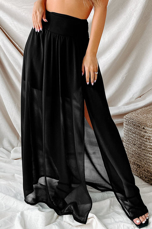 Trendsi Black / S Slit High Waist Maxi Skirt