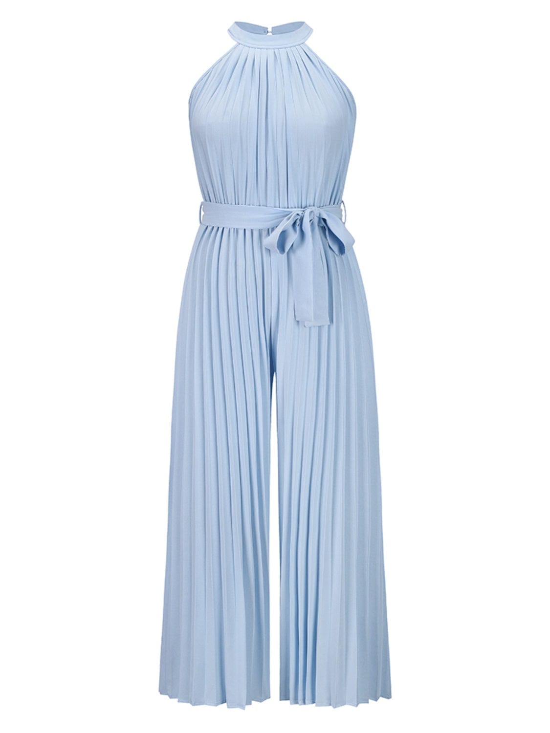 Trendsi Cutout Tied Pleated Sleeveless Jumpsuit