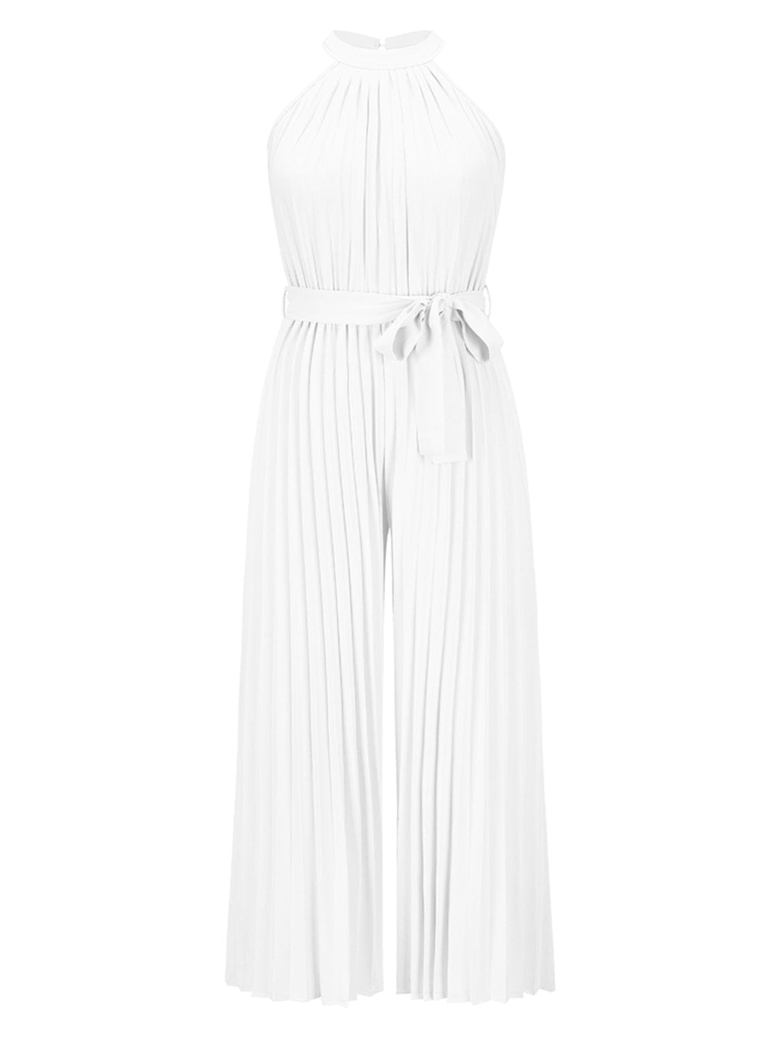 Trendsi Cutout Tied Pleated Sleeveless Jumpsuit