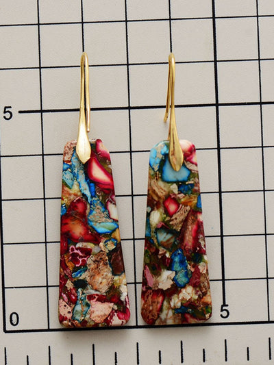 Trendsi Geometrical Shape Imperial Jasper Dangle Earrings