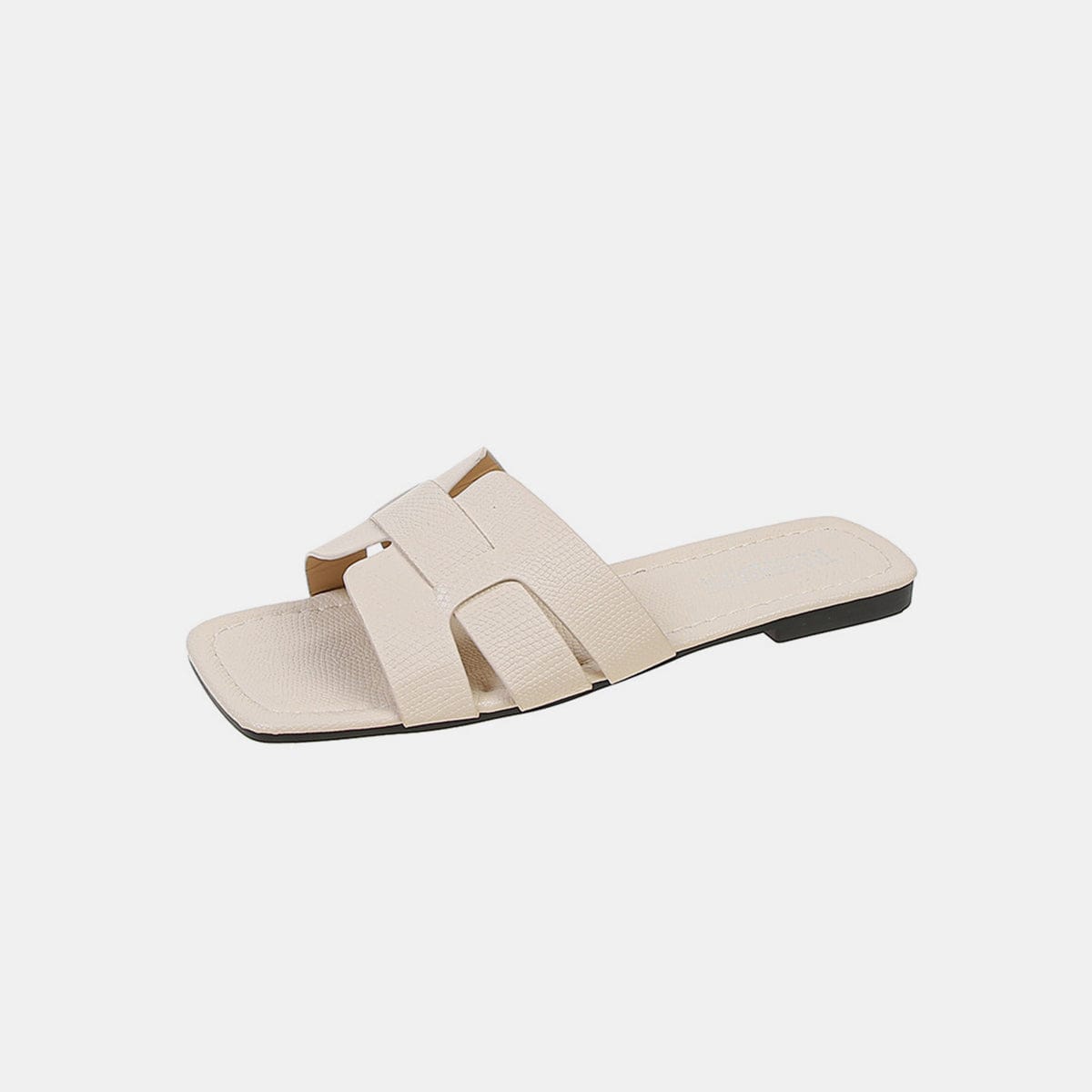 Trendsi Ivory / 35(US4) Open Toe PU Leather Sandals