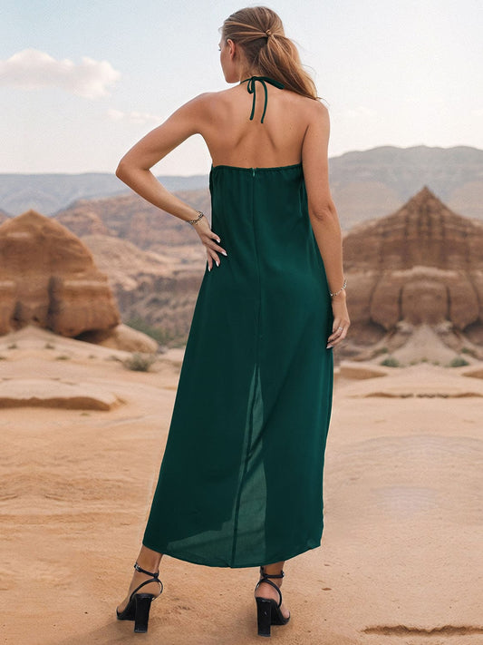 Trendsi Layered Halter Neck Wide Leg Jumpsuit