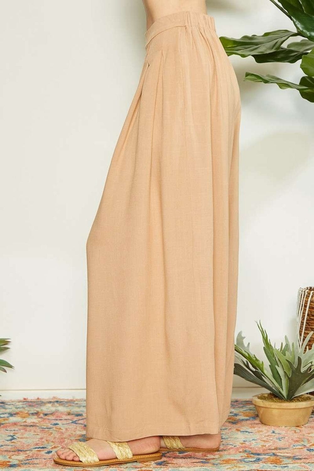 Trendsi Mittoshop Wrap Pleating Detail Wide Leg Pants