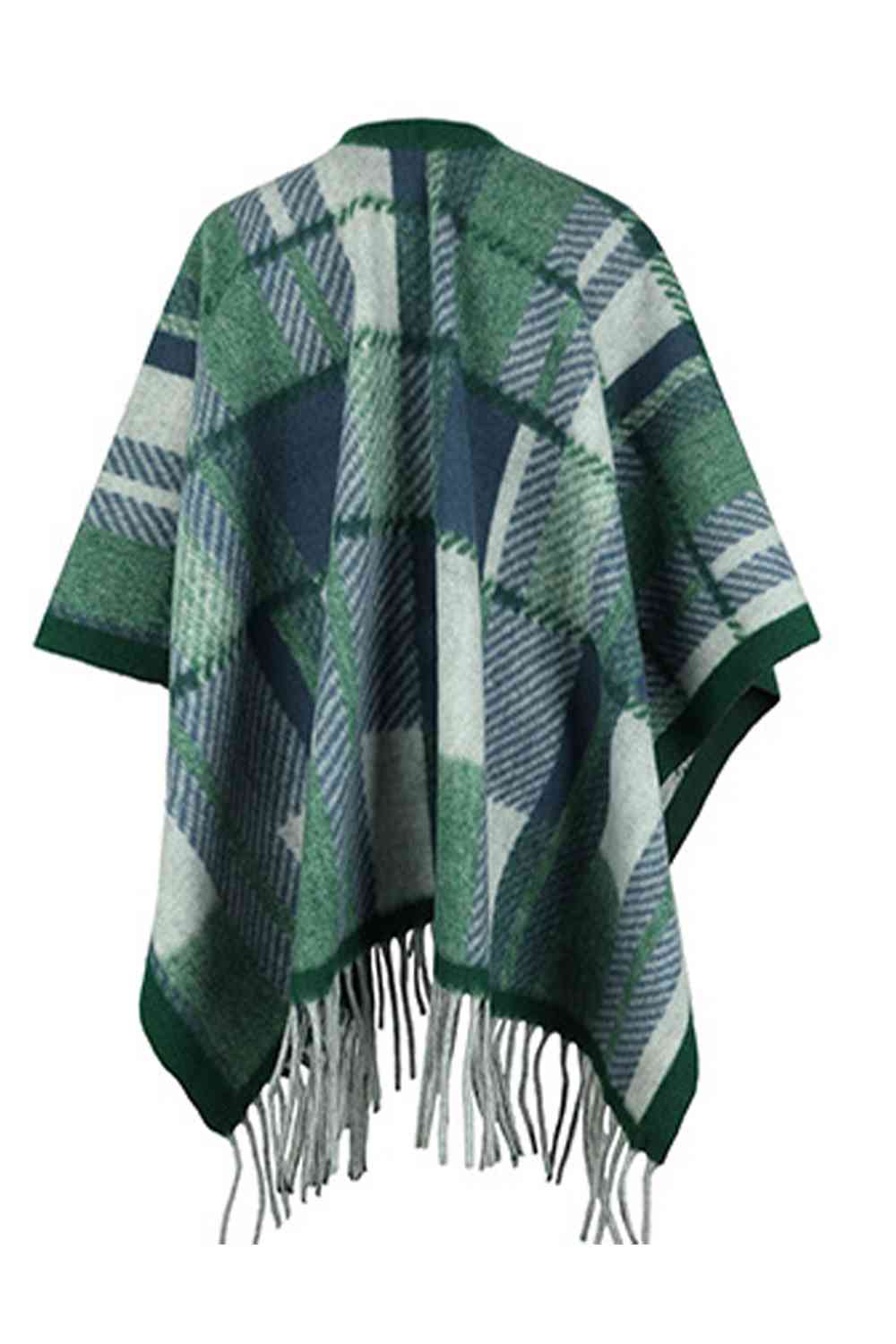 Trendsi Poncho Cloak Sleeve Fringe Detail Poncho