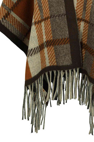 Trendsi Poncho Cloak Sleeve Fringe Detail Poncho
