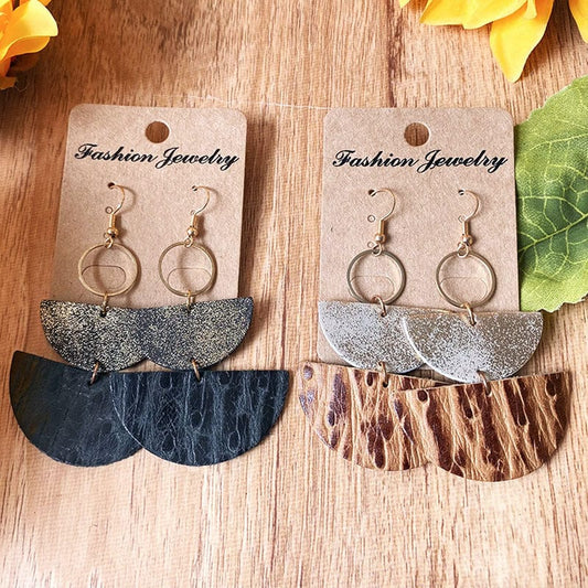 Trendsi PU Semicircle Drop Earrings