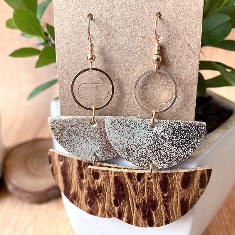 Trendsi PU Semicircle Drop Earrings