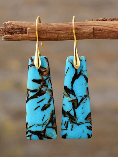 Trendsi Sky Blue / One Size Geometrical Shape Imperial Jasper Dangle Earrings