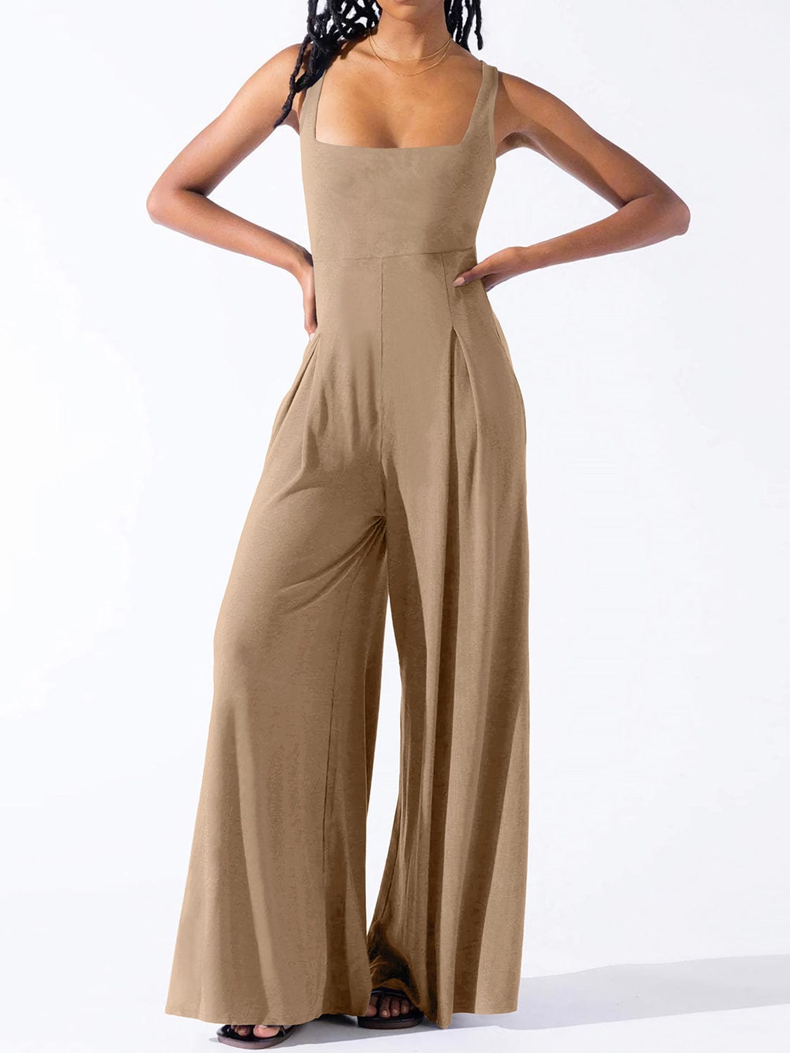 Trendsi Square Neck Wide Strap Jumpsuit