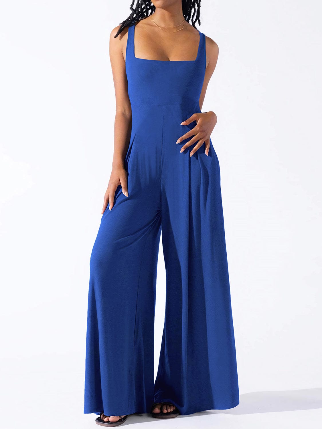 Trendsi Square Neck Wide Strap Jumpsuit