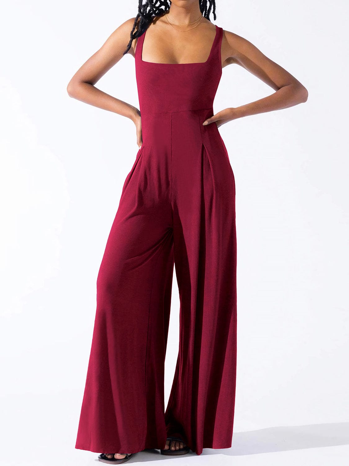 Trendsi Square Neck Wide Strap Jumpsuit