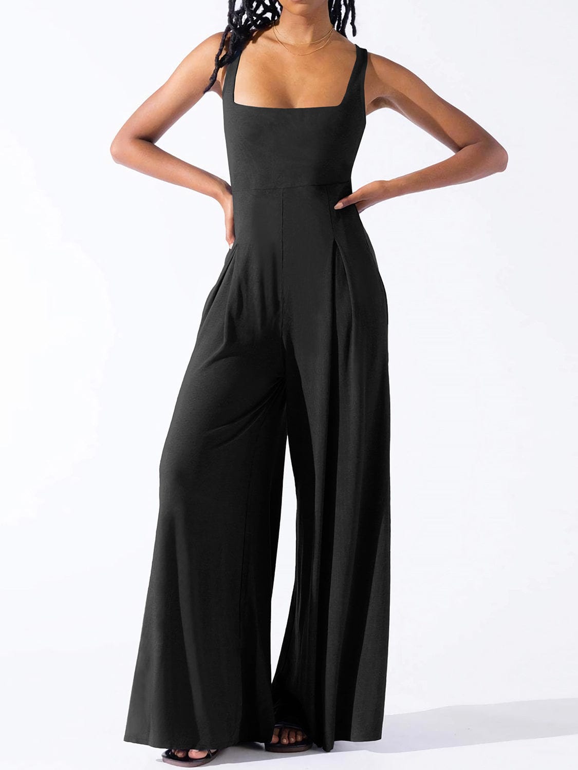 Trendsi Square Neck Wide Strap Jumpsuit