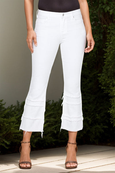 Trendsi White / S Full Size Raw Hem Bootcut Pants