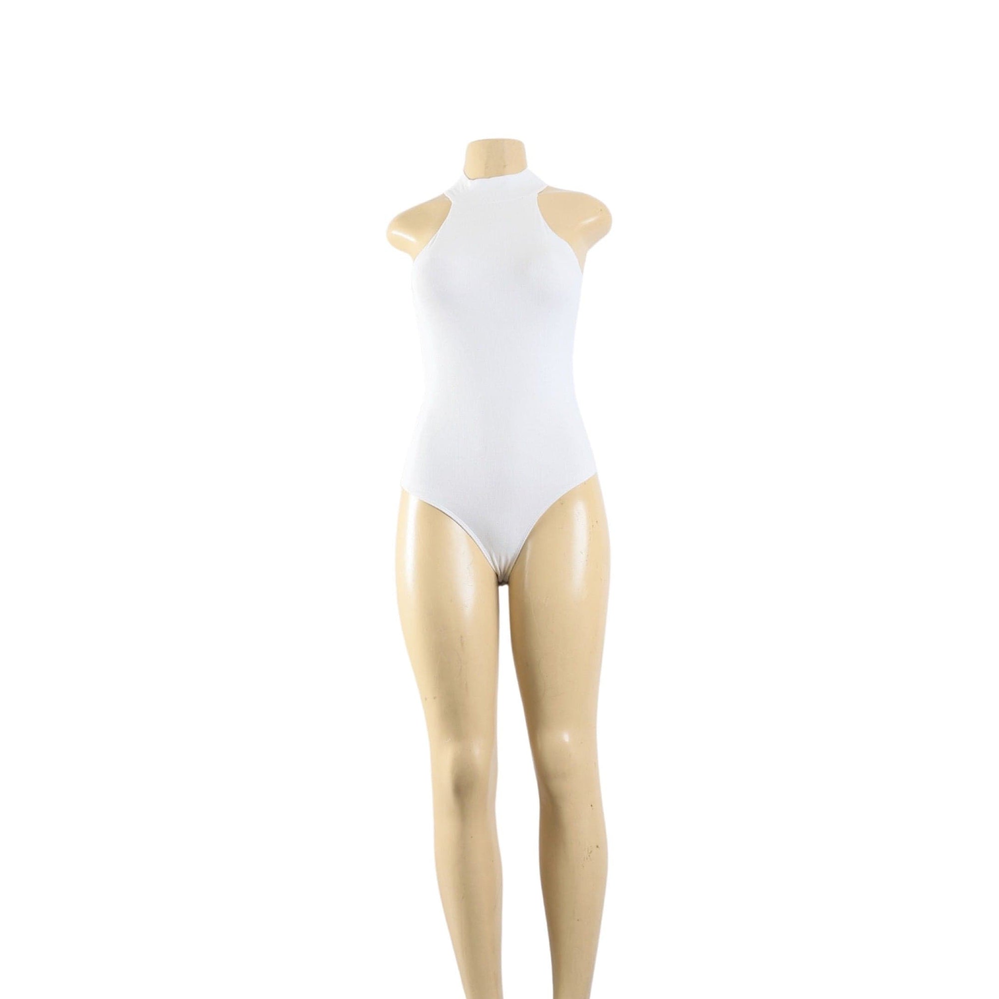 Spaghetti Strap V-Neck Sexy Lace Bodysuit in White Full Nude Lining -  Fashion Corner LA