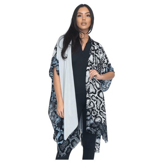Fashion Corner LA One Size Long Animal Print Cover Up Cardigan/ Poncho